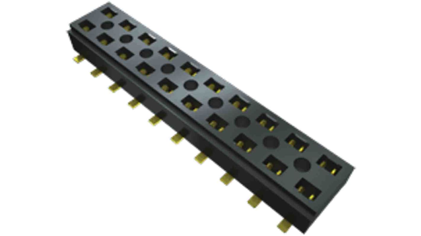 Samtec CLT Series Straight Surface Mount PCB Socket, 8-Contact, 2-Row, 2mm Pitch, Solder Termination