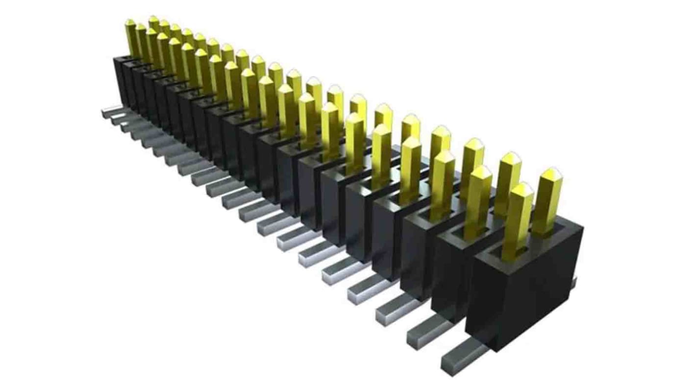 Samtec FTSH Series Horizontal Pin Header, 7 Contact(s), 1.27mm Pitch, 2 Row(s), Unshrouded