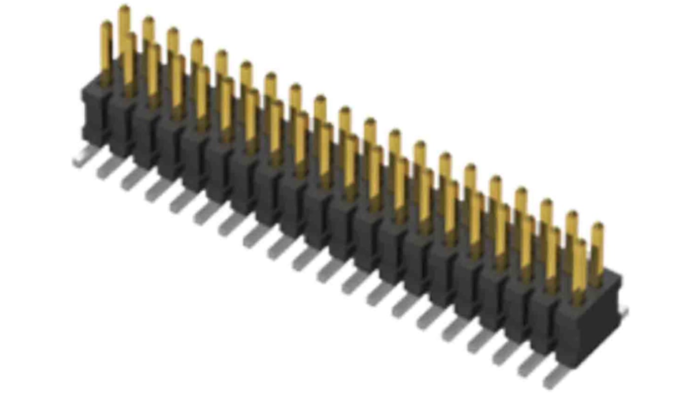 Samtec FTSH Series Straight Pin Header, 20 Contact(s), 1.27mm Pitch, 2 Row(s), Unshrouded