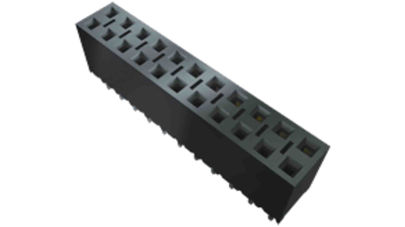 Samtec BCS Series Straight Through Hole Mount PCB Socket, 3-Contact, 1-Row, 2.54mm Pitch, Solder Termination