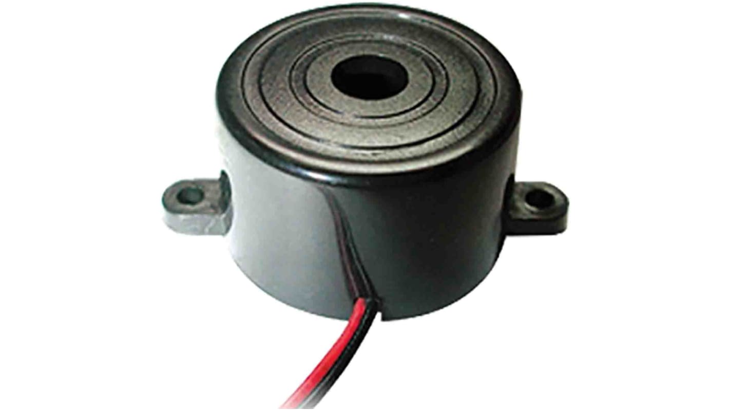 RS PRO 73dB Screw Mount Continuous External Piezo Buzzer Transducer, 23 x 14.8mm, 3V dc Min, 20V dc Max