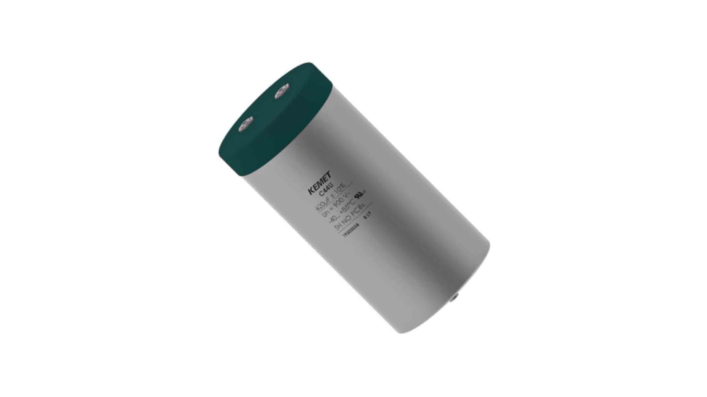KEMET C44U Polypropylene Film Capacitor, 900V dc, 10%, 900μF, Screw Mount