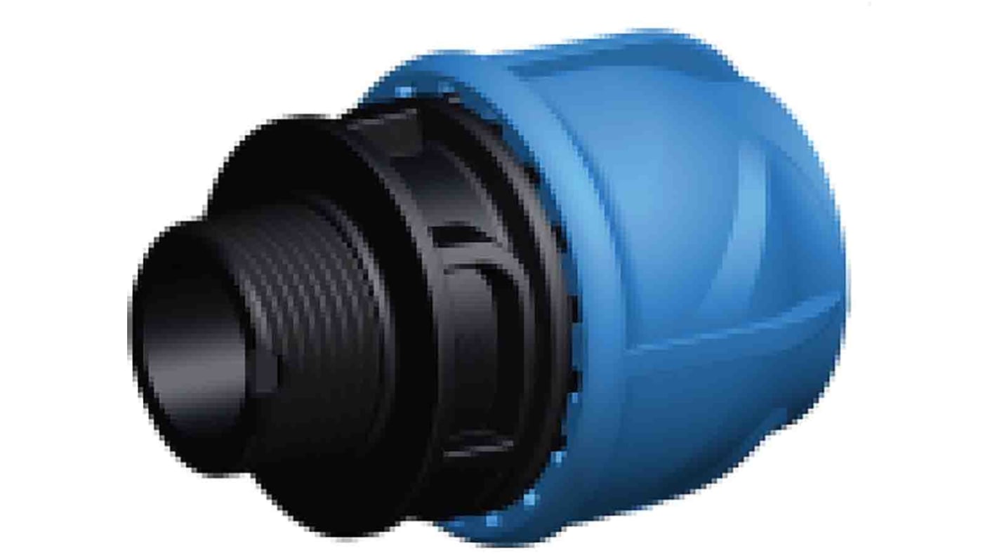 Georg Fischer Plastic Pipe Fitting, Straight Threaded Male Adaptor, 20mm, R 1/2in