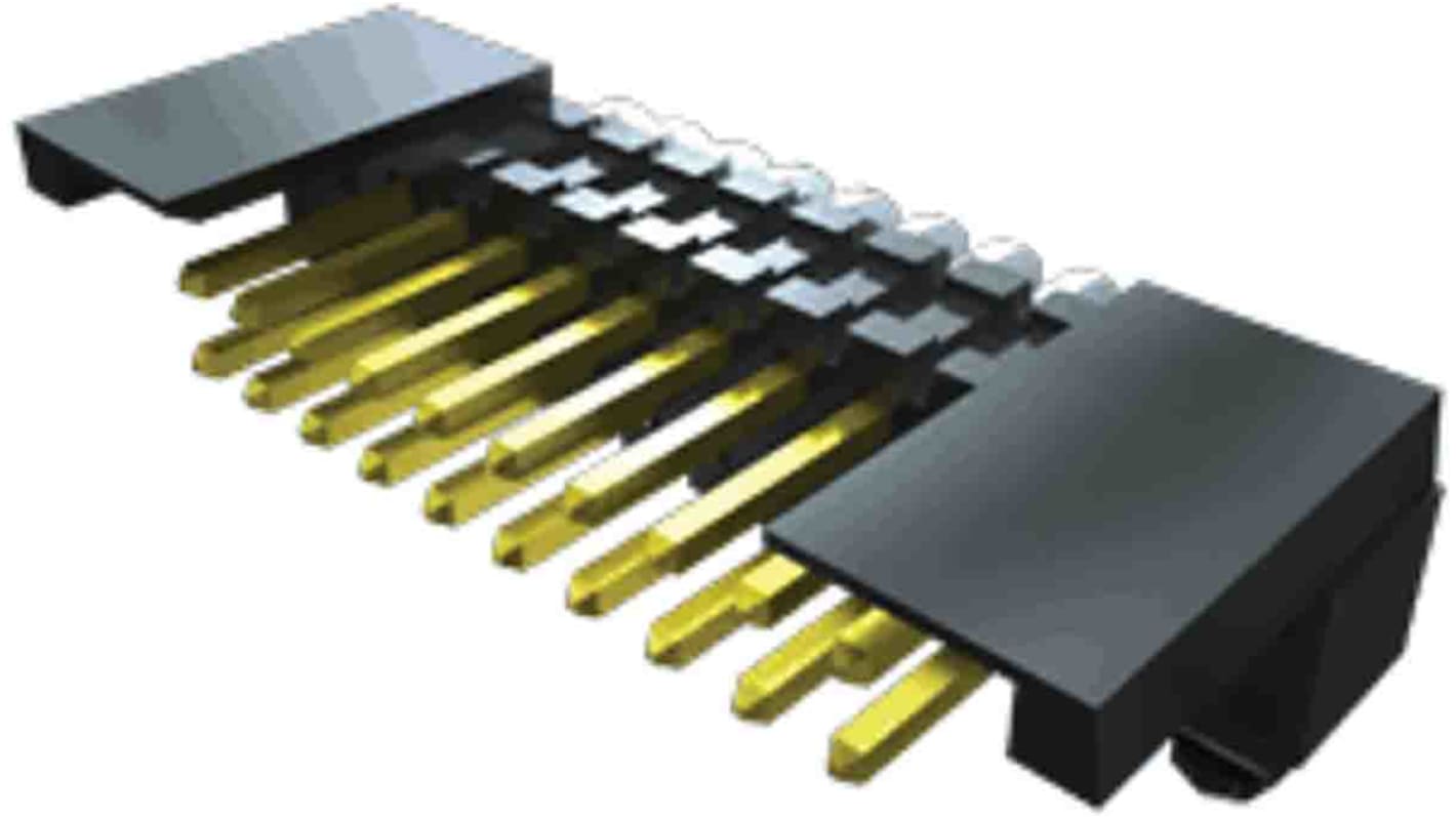 Samtec FSH Series Horizontal PCB Header, 20 Contact(s), 1.27mm Pitch, 2 Row(s), Shrouded