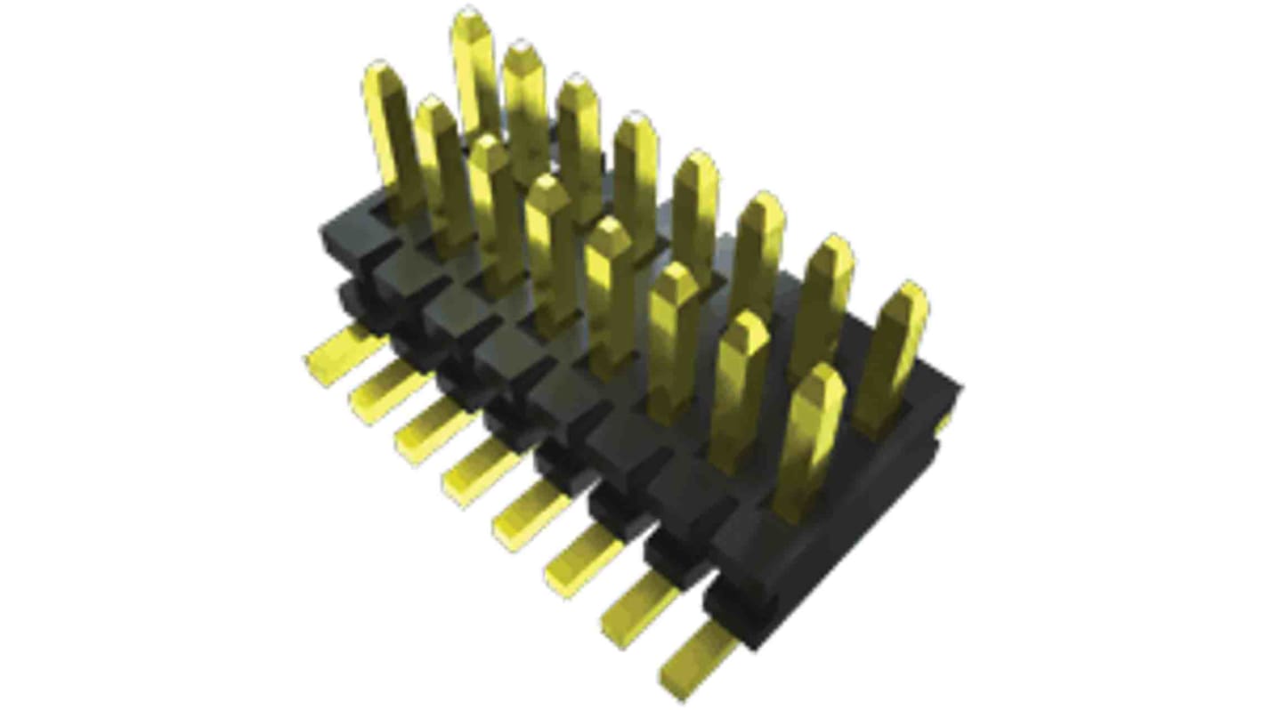 Samtec FTE Series Vertical Pin Header, 10 Contact(s), 0.8mm Pitch, 2 Row(s), Unshrouded