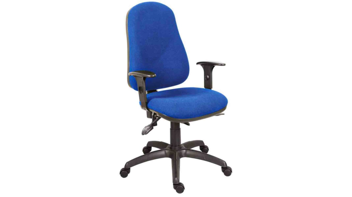 RS PRO Blue Fabric Typist Chair, 150kg Weight Capacity