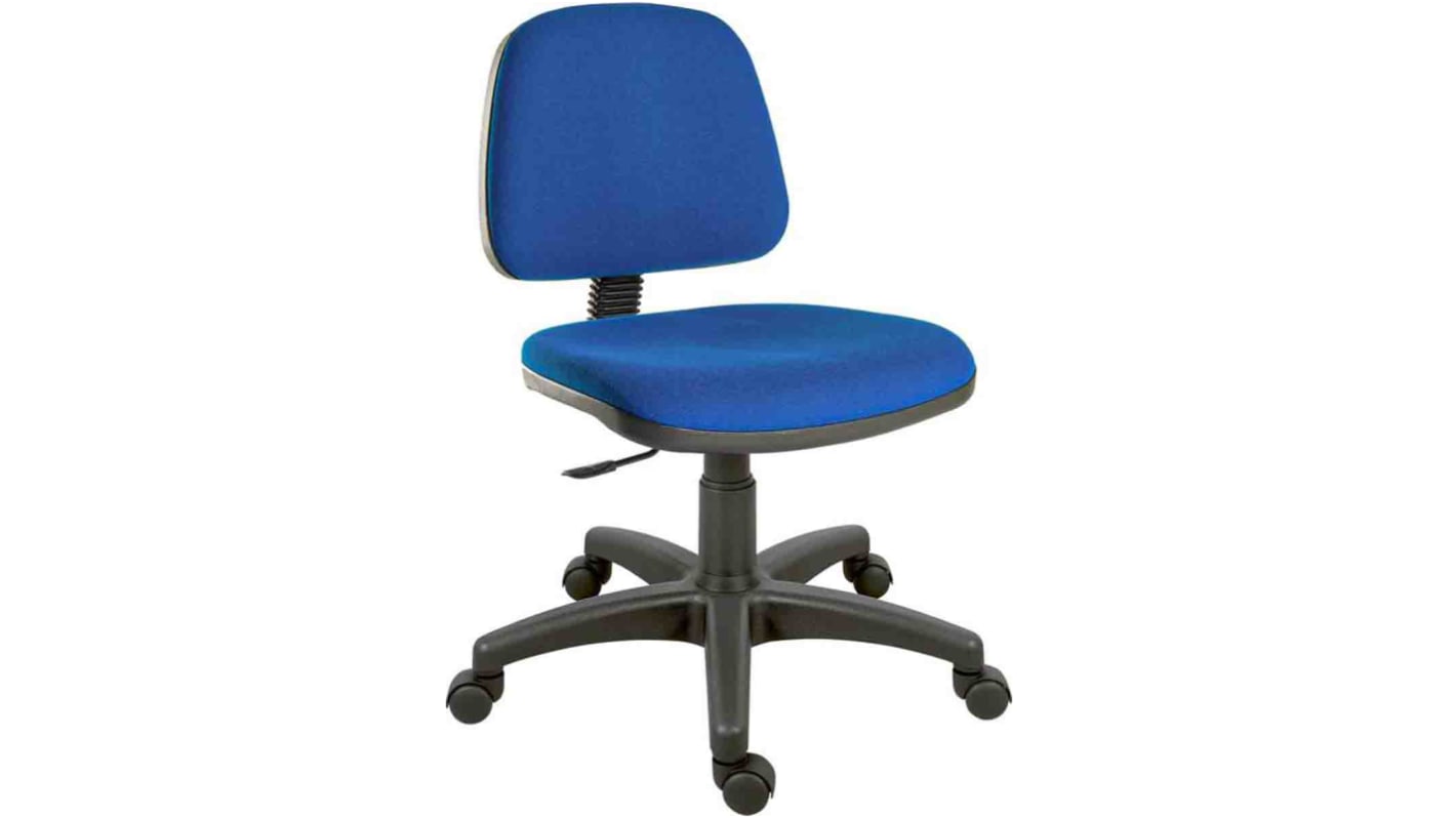 RS PRO Blue Fabric Typist Chair, 90kg Weight Capacity