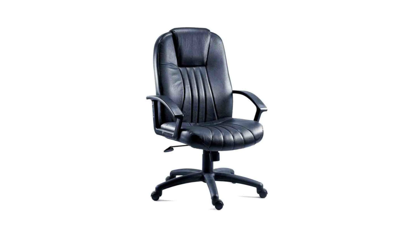 Silla oficina RS PRO de color Negro ajustable Sobre Ruedas, asiento de Piel, alt. asiento 43 → 53cm