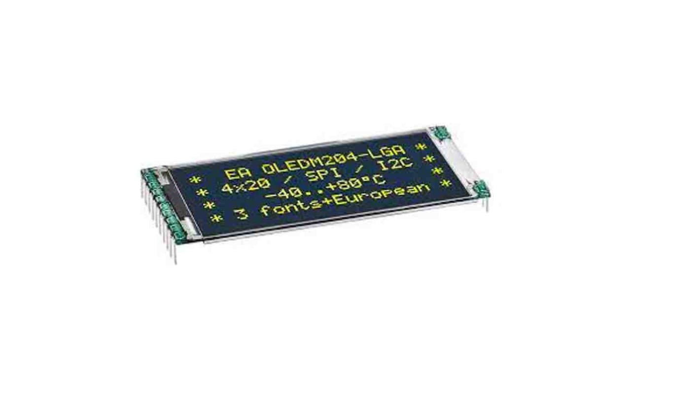 Display Visions 2.0in Yellow OLED Display 4 x 20pixels Graphics I2C, SPI Interface