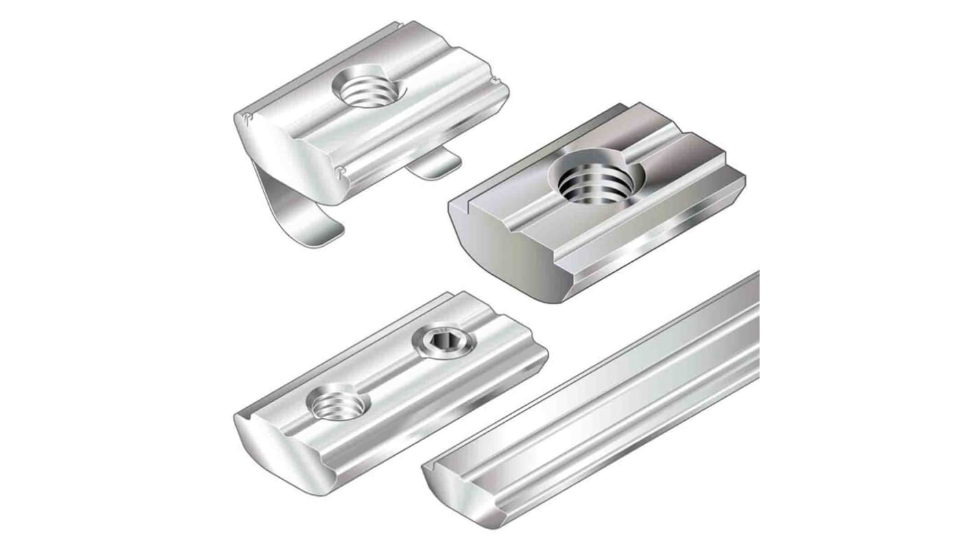 Bloc coulissant Bosch Rexroth, profilé 30 mm, filetage M5, rainure 8mm en Acier Galvanisé