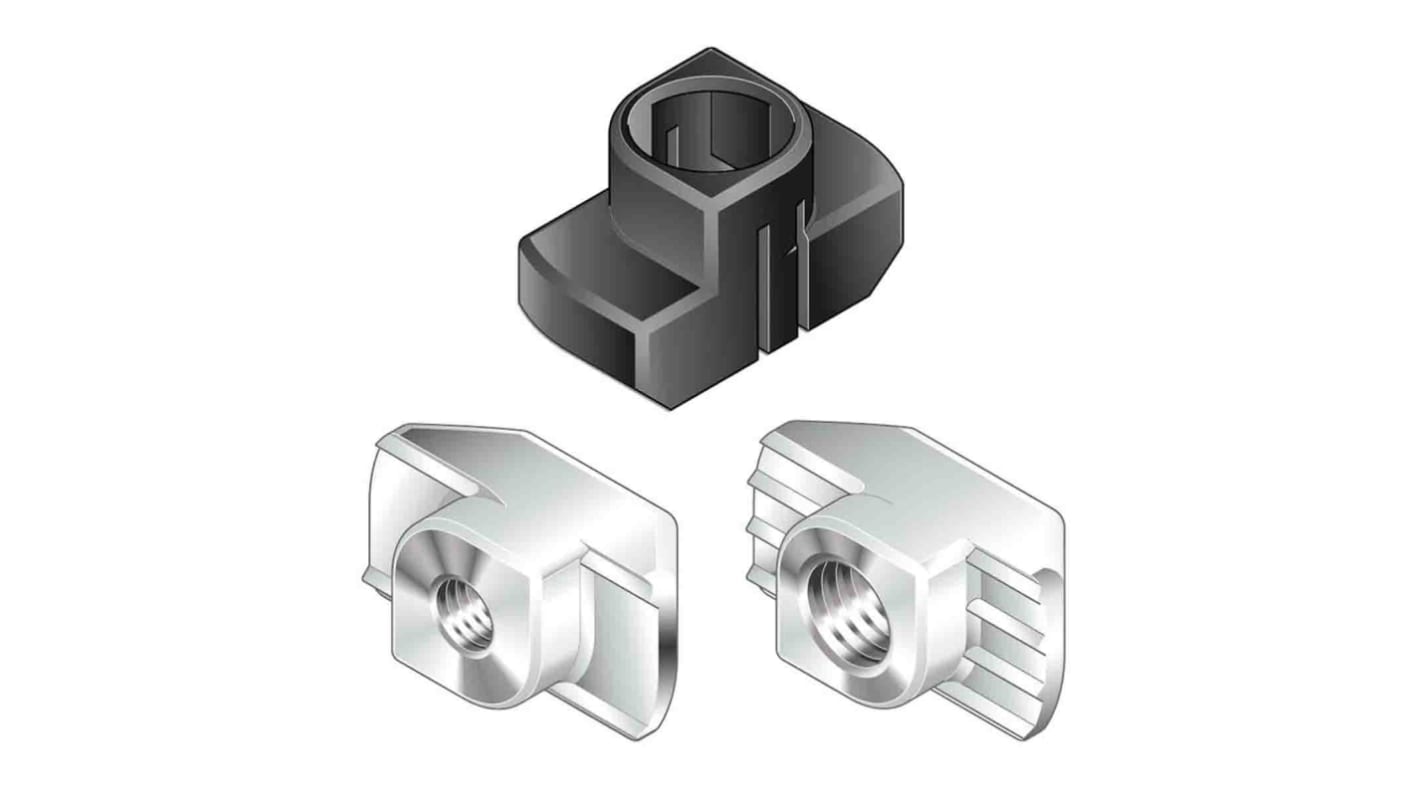 Dado con scanalatura a T Bosch Rexroth in Acciaio inossidabile, per profili da 30 mm, scalanatura da 8mm, M5, L. 16.5mm