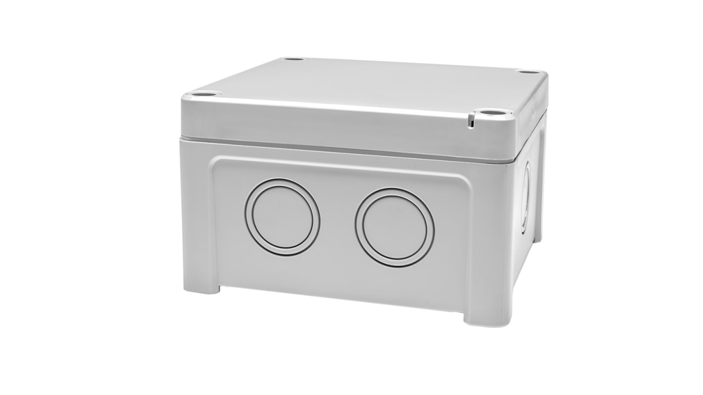 RS PRO Grey Polycarbonate General Purpose Enclosure, IP65, Grey Lid, 110 x 110 x 65mm
