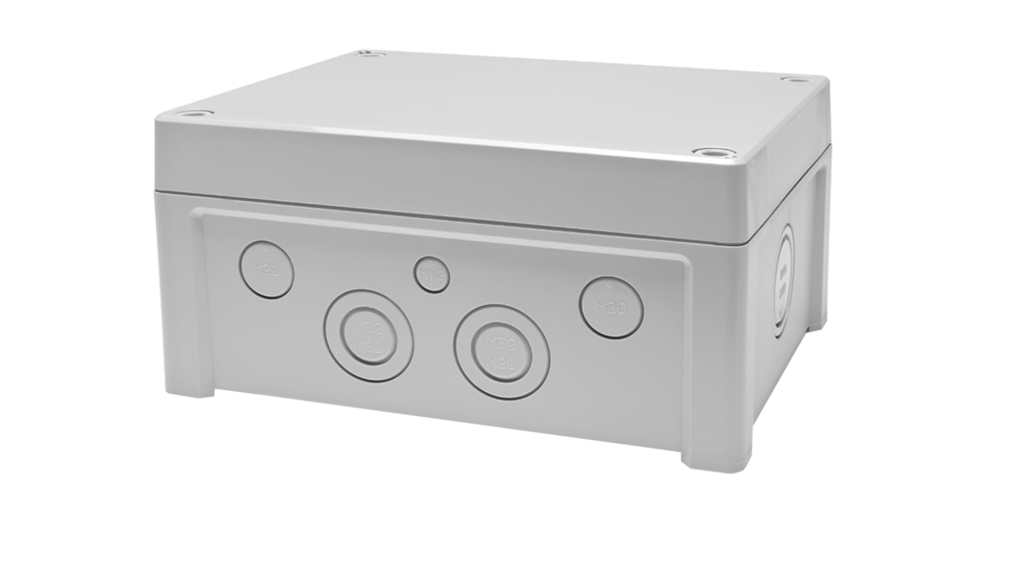 Caja de uso general RS PRO de Policarbonato Gris, 201 x 163 x 98mm, IP65