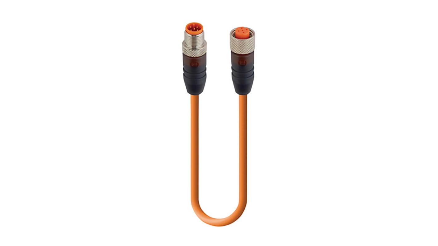 Lumberg Automation Straight Male 5 way M12 to Straight Female 5 way M12 Sensor Actuator Cable, 1.5m