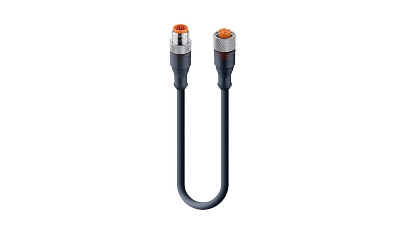 Lumberg Automation Straight Male 5 way M12 to Straight Female 5 way M12 Sensor Actuator Cable, 10m