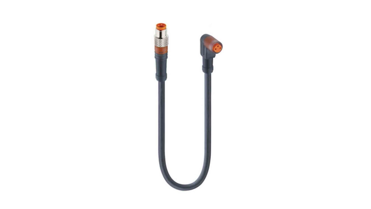 Lumberg Automation Straight Male 3 way M8 to Right Angle Female 3 way M8 Sensor Actuator Cable, 5.5m