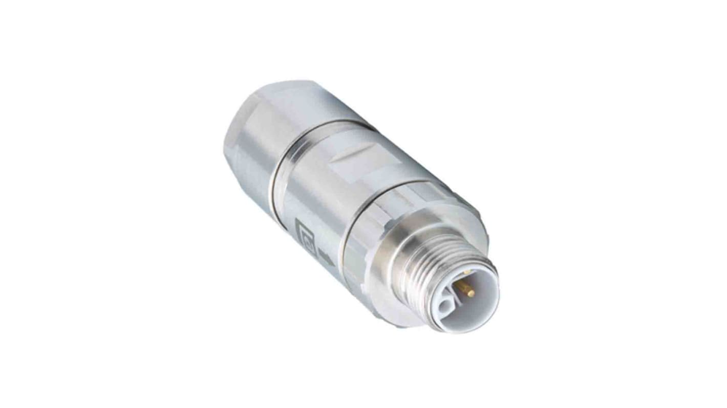 Lumberg Automation M12圆形连接器插头, 5芯, 电缆安装, 压接端接, 16.0A, 63.0 V, IP67, RSCCS系列
