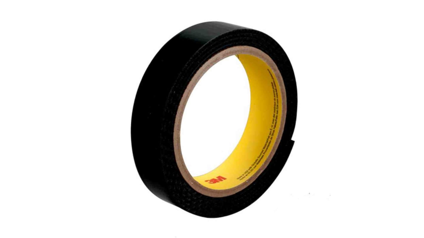 3M Black Hook & Loop Tape, 25mm x 45.7m