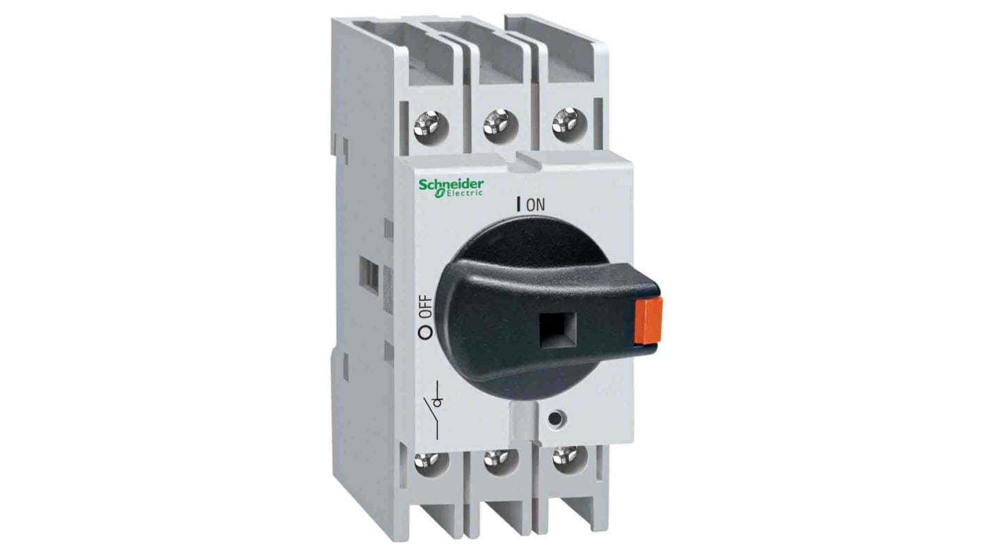 Schneider Electric 3P Pole DIN Rail Isolator Switch - 40A Maximum Current, 22kW Power Rating, IP20