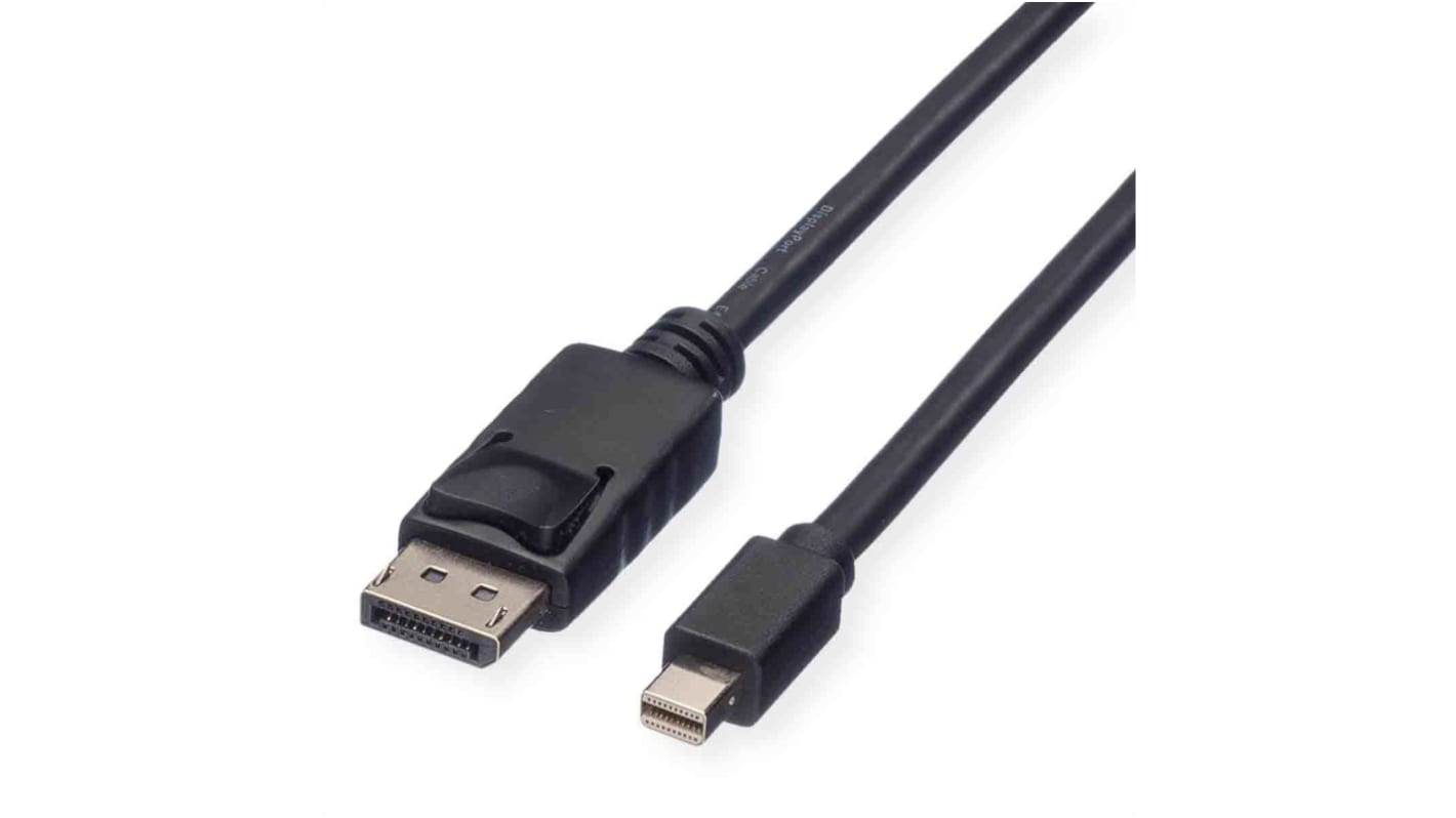 Roline DisplayPort-Kabel A Display-Anschluss B Stecker DP (DisplayPort) Mini - Stecker, 1m