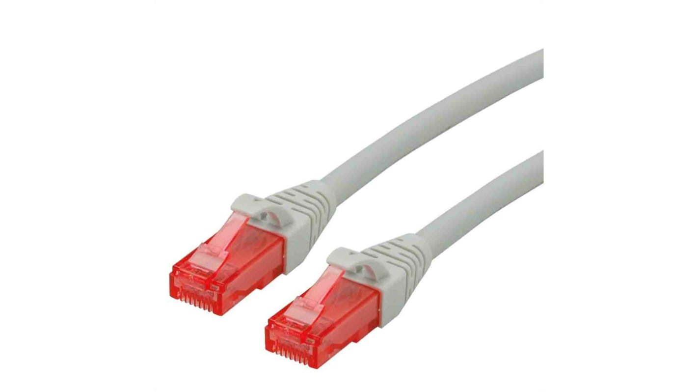 Cable Ethernet Cat6 U/UTP Roline de color Gris, long. 1m, funda de LSZH, Libre de halógenos y bajo nivel de humo (LSZH)