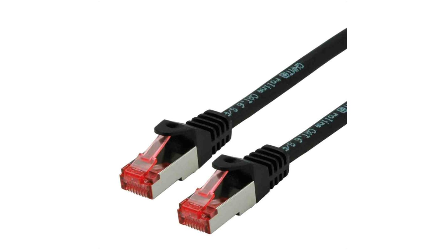 Cable Ethernet Cat6 S/FTP Roline de color Negro, long. 5m, funda de LSZH, Libre de halógenos y bajo nivel de humo (LSZH)