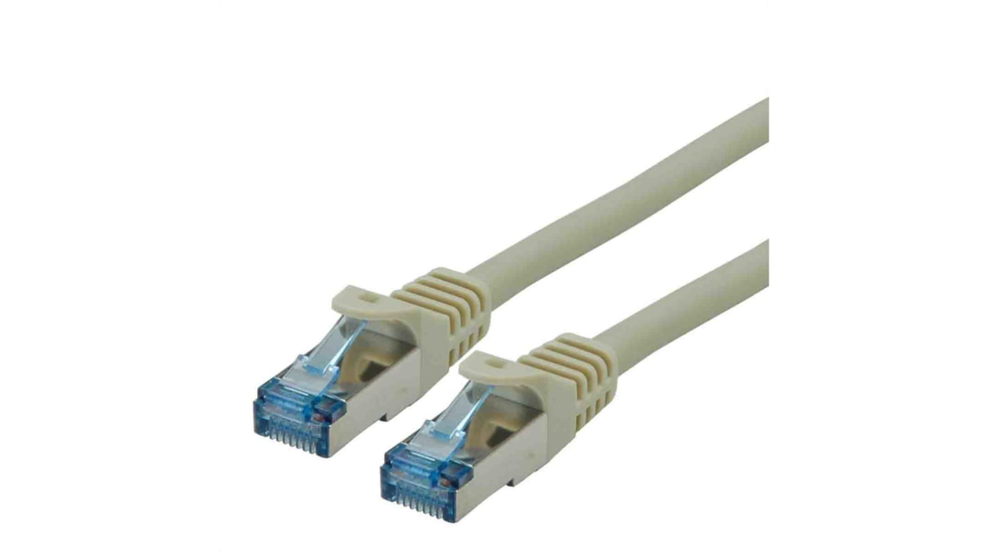 Cable Ethernet Cat6a S/FTP Roline de color Gris, long. 10m, funda de LSZH, Libre de halógenos y bajo nivel de humo