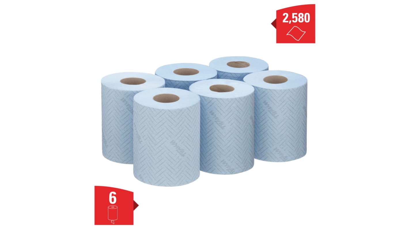 Kimberly Clark WypAll L10 Food & Hygiene (6223) Rolled Blue Paper Towel, 380 x 183mm, 2580 Sheets