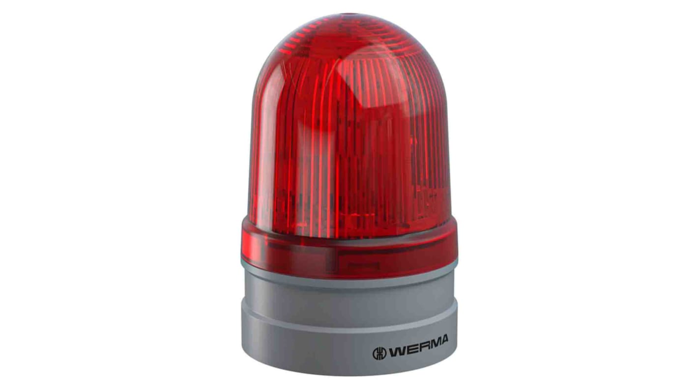 Werma EvoSIGNAL Midi Series Red Multiple Effect Beacon, 115 → 230 V ac, Base Mount, LED Bulb, IP66
