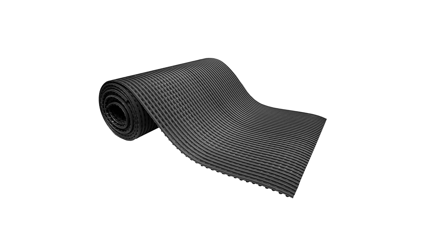 Coba Europe Black Anti-Fatigue Mat Vinyl Mat 10m x 0.59m x 11.5mm