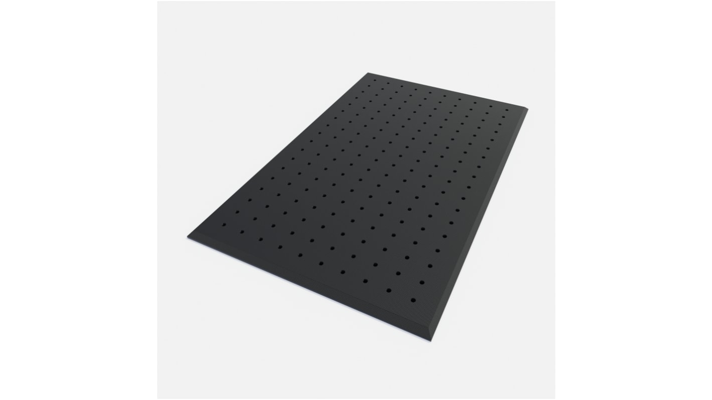 Coba Europe Schwarz Anti-Ermüdungsmatte Antirutsch Gummi Strukturiert, Hygimat HYG01, Einzelne, 0.9m x 0.6m x 17mm