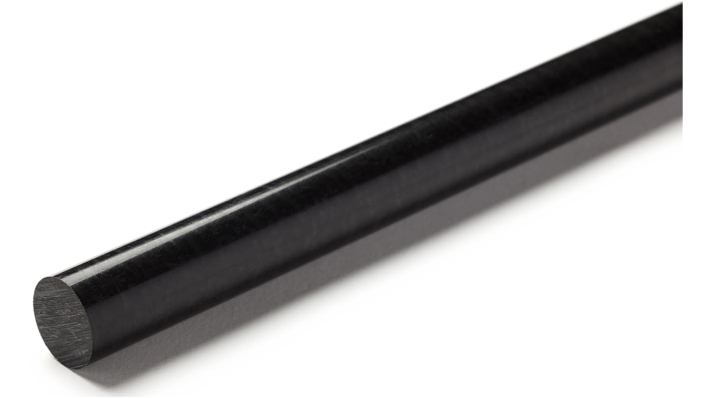 RS PRO Black Acetal Rod, 1m x 50mm Diameter