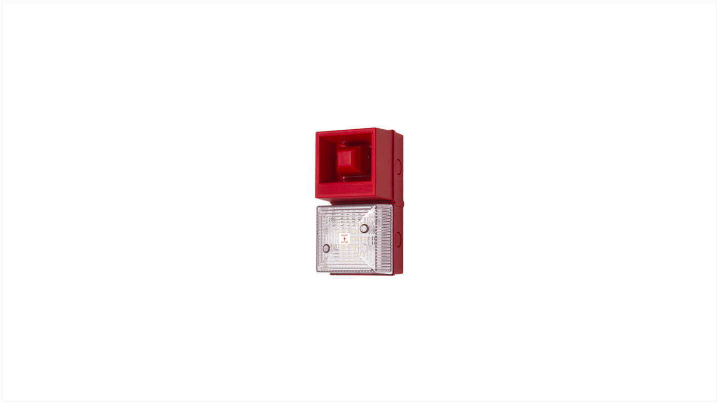 Clifford & Snell YL40 Series Clear Sounder Beacon, 230 V AC, IP65, Fixed Mount, 108dB at 1 Metre