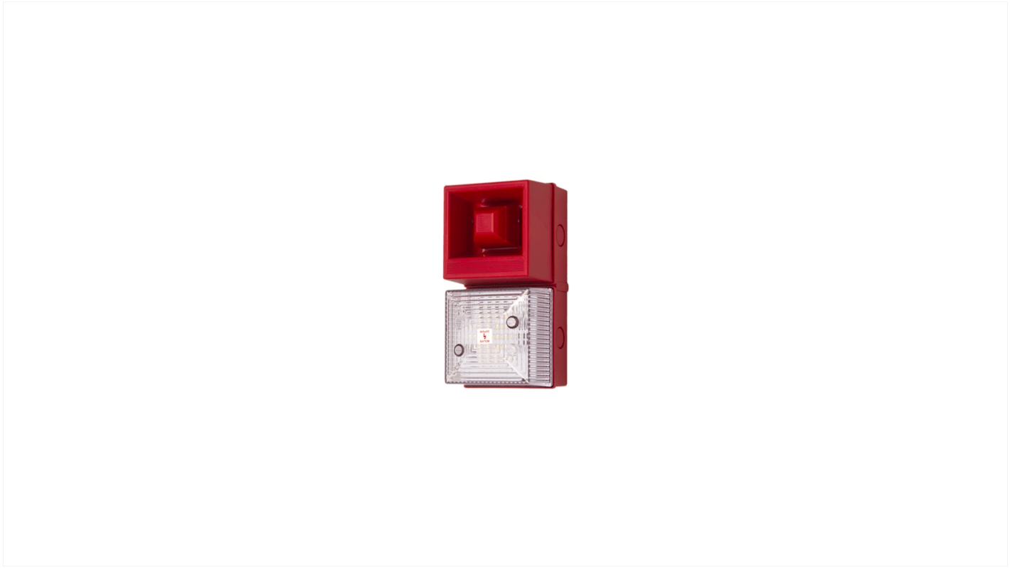 Clifford & Snell YL40 Series Clear Sounder Beacon, 24 V, IP65, Base Mount, 108dB at 1 Metre