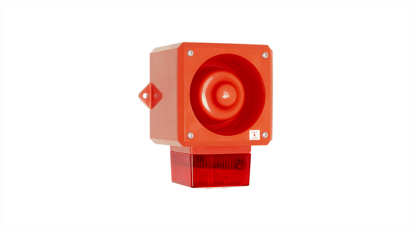 Segnalatore acustico e luminoso Clifford & Snell serie YL50, Rosso, 115 V c.a., 112dB a 1 m, IP66