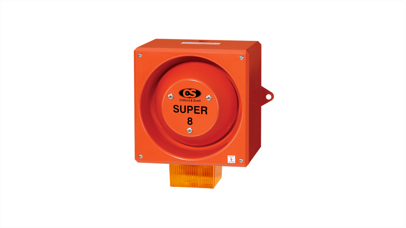 Clifford & Snell YL80 Super Xenon, Stroboskop-Licht Alarm-Leuchtmelder Orange / 120dB, 230 V