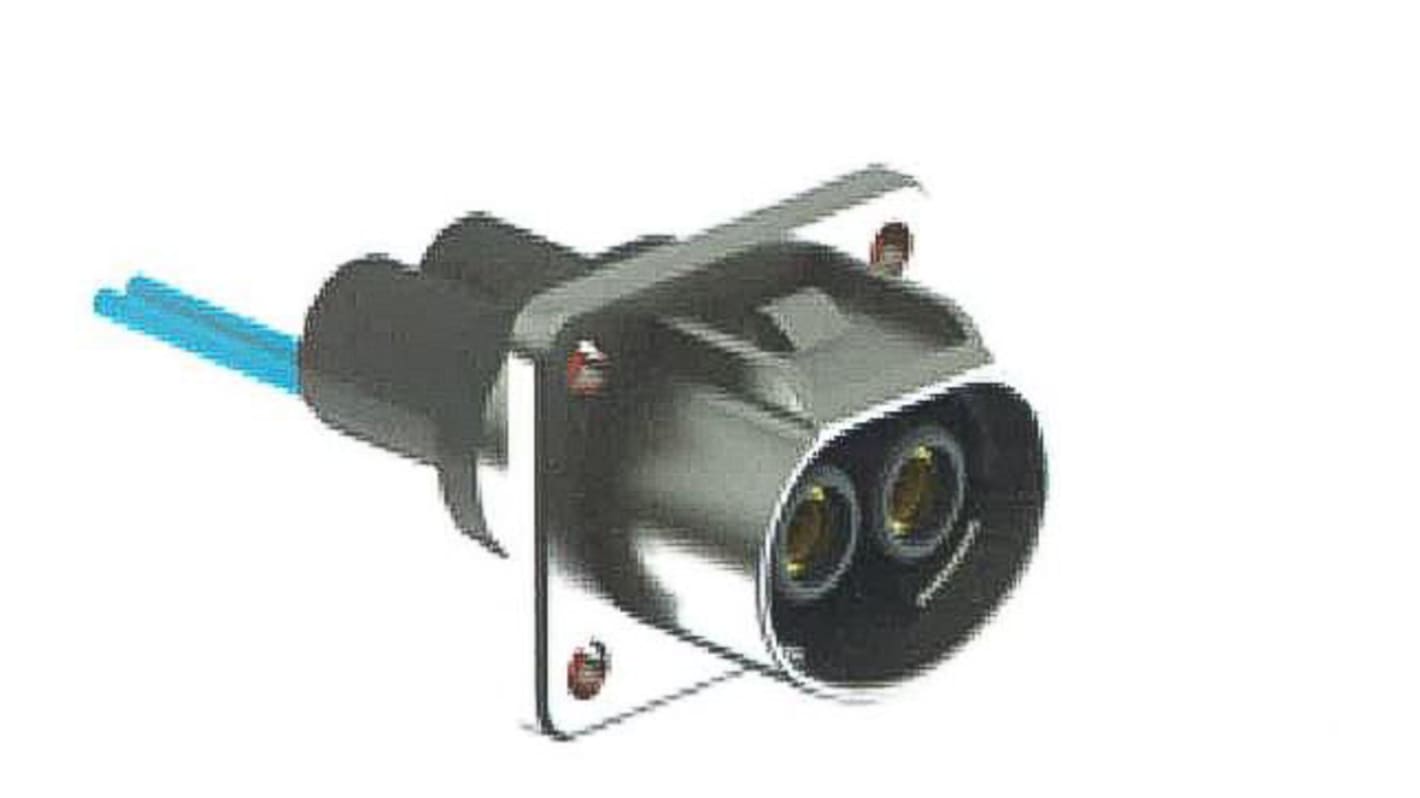 Conector de potencia Amphenol Industrial PL082X Hembra a Macho de 2 vías, 1,0 kV, 60A, Montaje de Cable