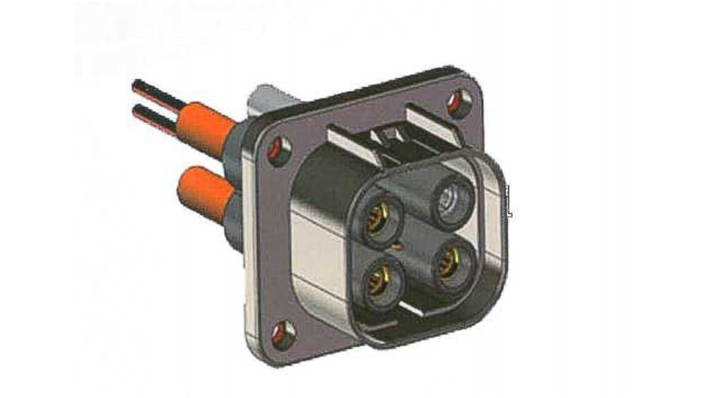 Amphenol Industrial Powerlok Connector, 4 Way, 40A, Female to Male, PL084X, Cable Mount, 1.0 kV