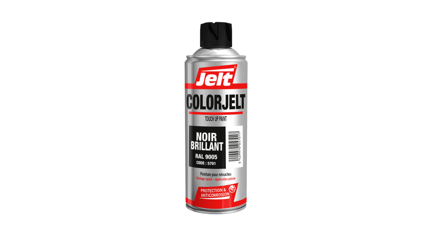 Peinture aérosol Jelt Colorjet, Noir RAL 9005 Brillant, 400ml