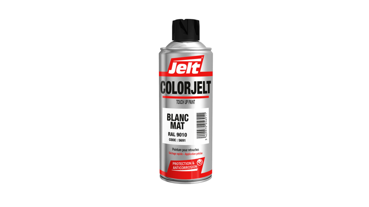 Peinture aérosol Jelt Colorjet, Blanc RAL 9010 Mat, 400ml