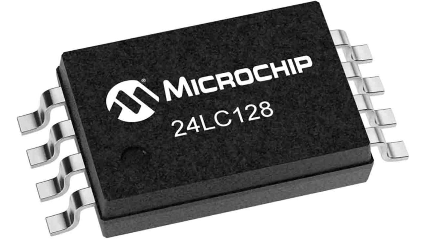 Microchip 128kbit EEPROM-Speicherbaustein, Seriell (2-Draht, I2C) Interface, TSSOP, 900ns SMD 16 K x 8 bit, 16k x 8-Pin