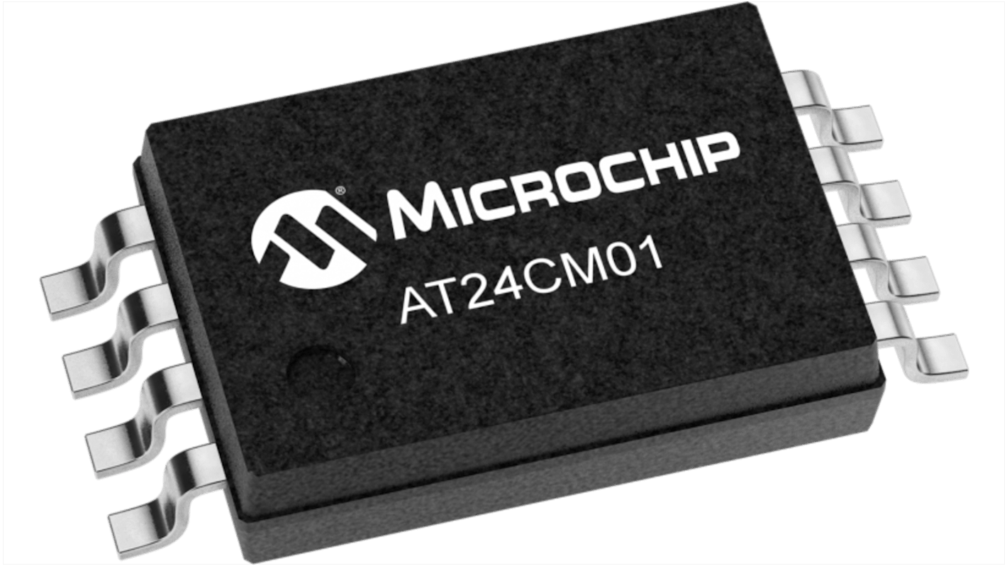 マイクロチップ, EEPROM, 1Mbit, シリアル-2 ワイヤー, シリアル-I2C, 8 Pin, AT24CM01-XHD-B