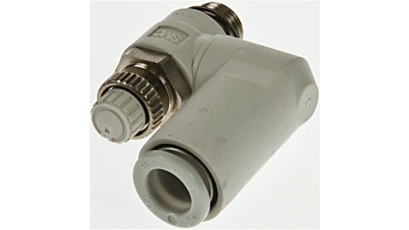 SMC AS Series Threaded Flow Regulator x 8mm Tube Outlet Port