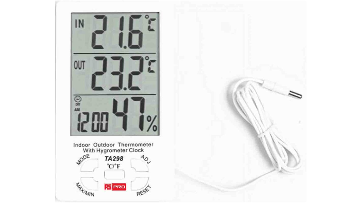 RS PRO TA298 Hygrometer, Typ Digitalhygrometer / 99%RH, ISO-kalibriert