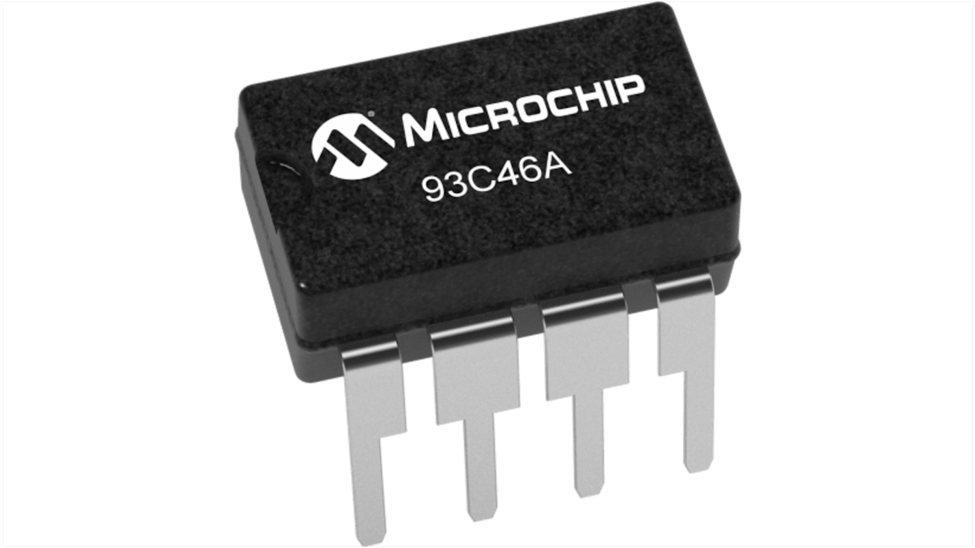 Microchip 1kbit Serieller EEPROM-Speicher, 3-Draht Interface, DFN/TDFN, MSOP, PDIP, SOIC, SOT-23, TSSOP, 250ns THT