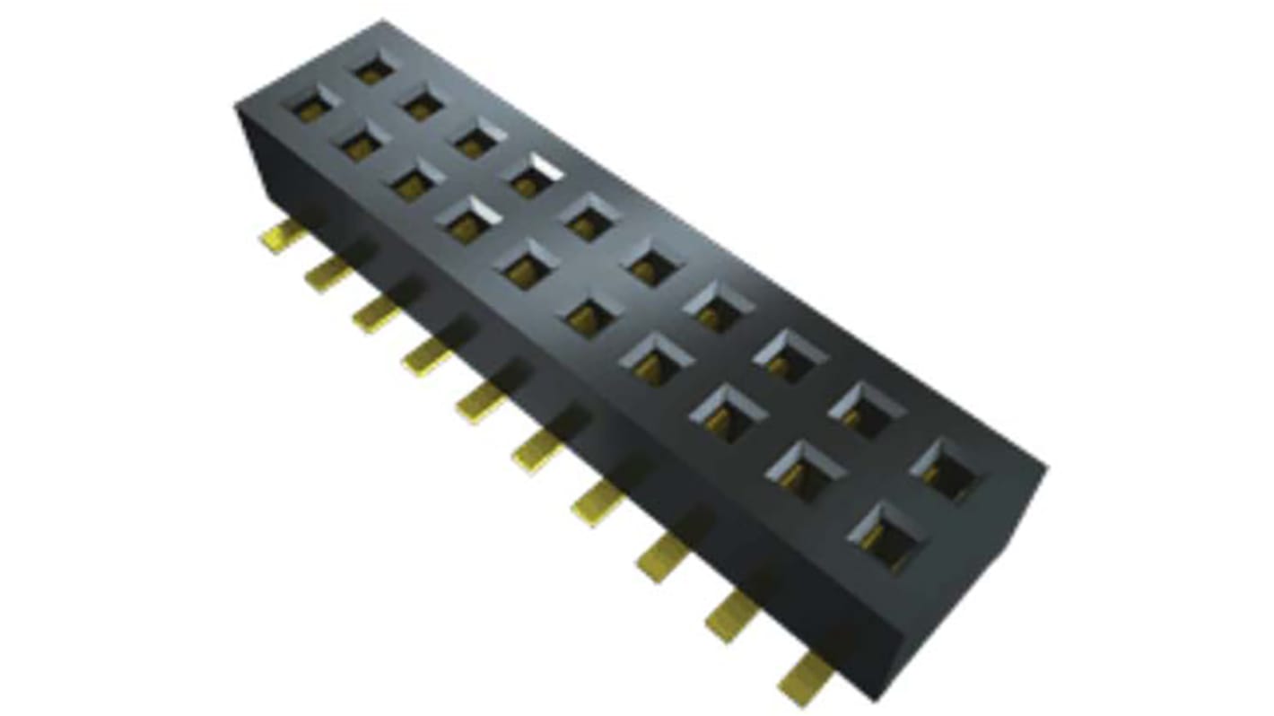 Conector hembra para PCB Samtec serie CLP, de 25 vías en 2 filas, paso 1.27mm, Montaje Superficial, para soldar