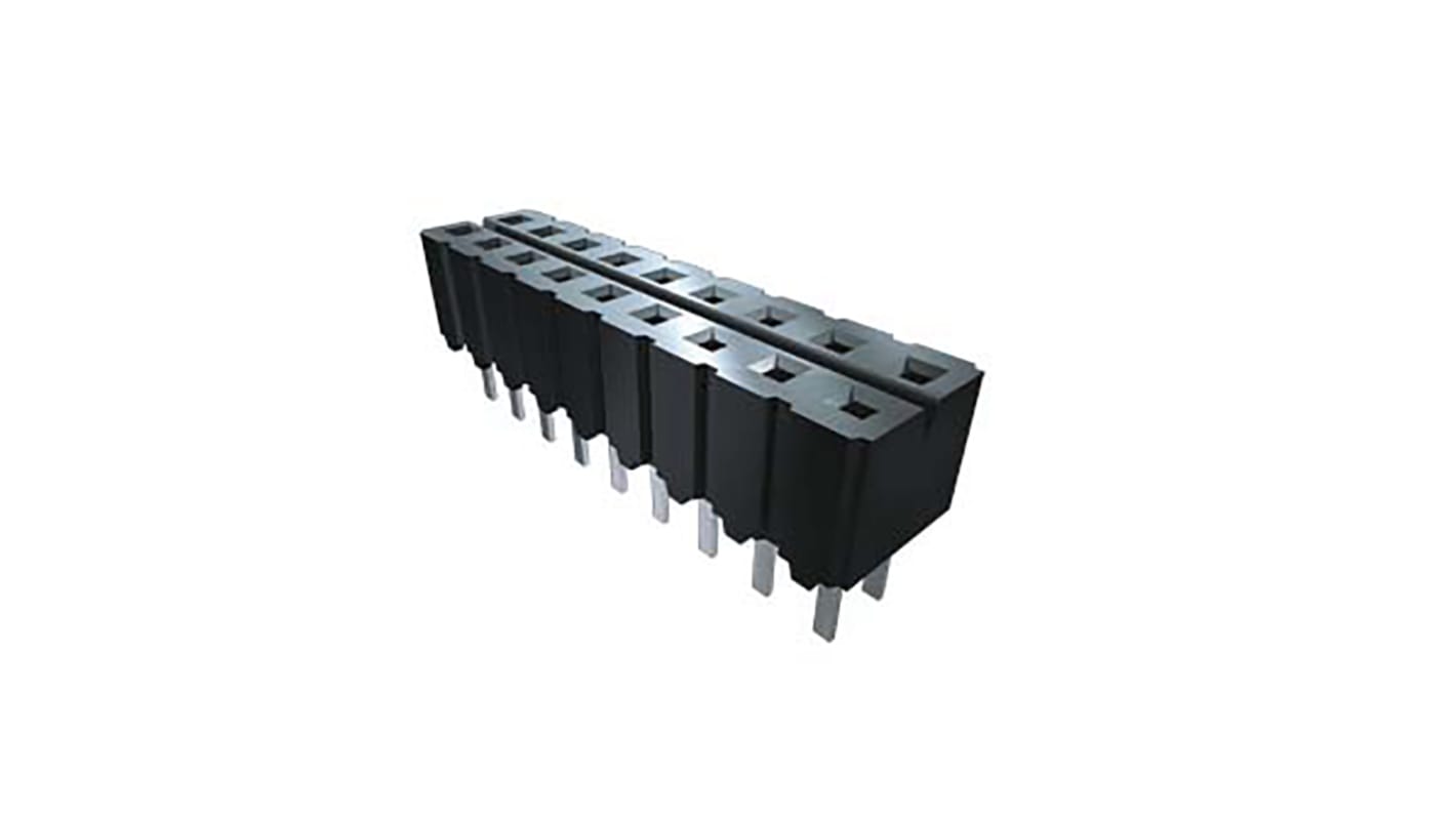 Samtec CES Series Straight Through Hole Mount PCB Socket, 8-Contact, 2-Row, 2.54mm Pitch, Solder Termination
