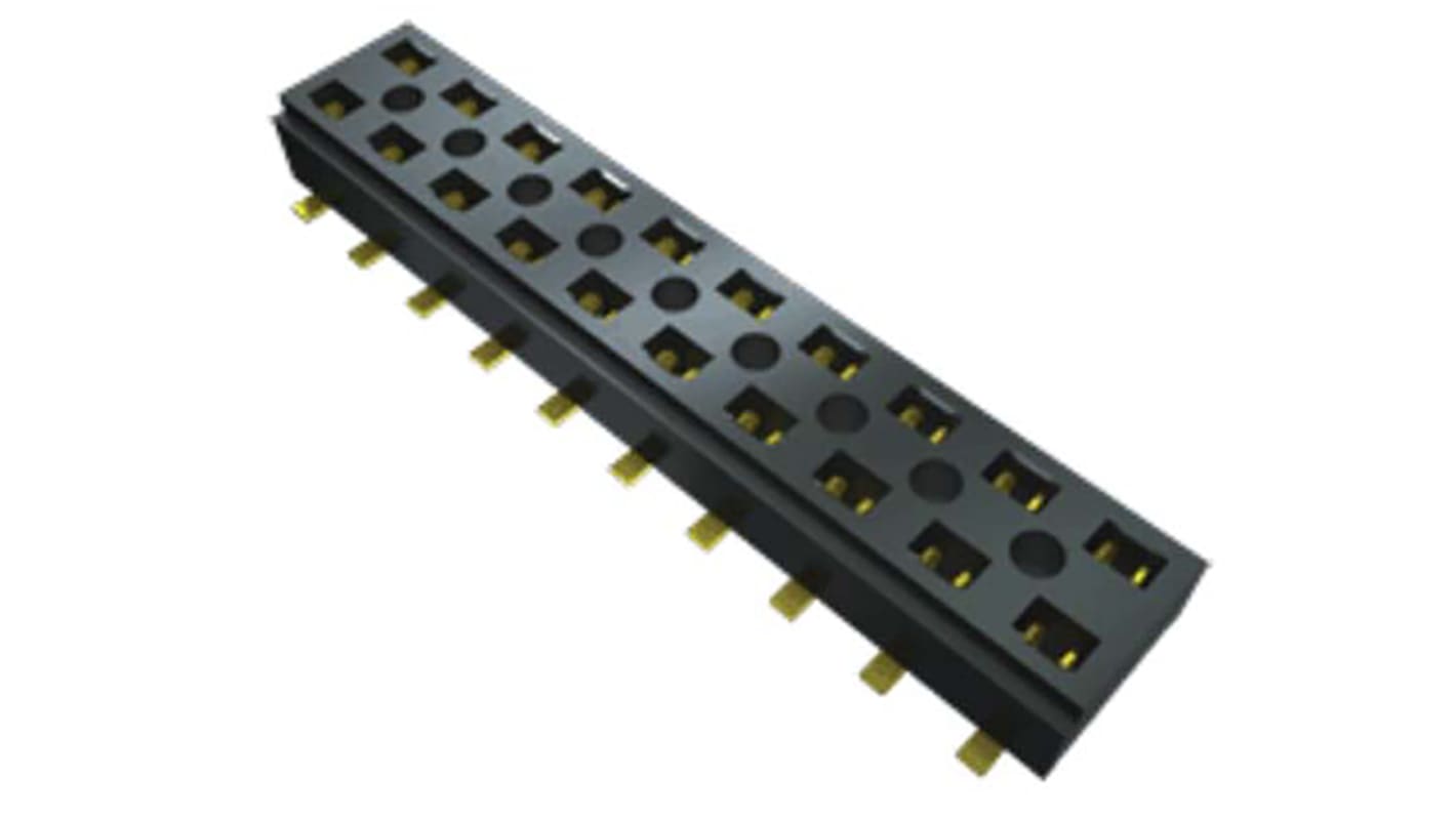 Samtec CLT Series Straight Surface Mount PCB Socket, 10-Contact, 2-Row, 2mm Pitch, Solder Termination