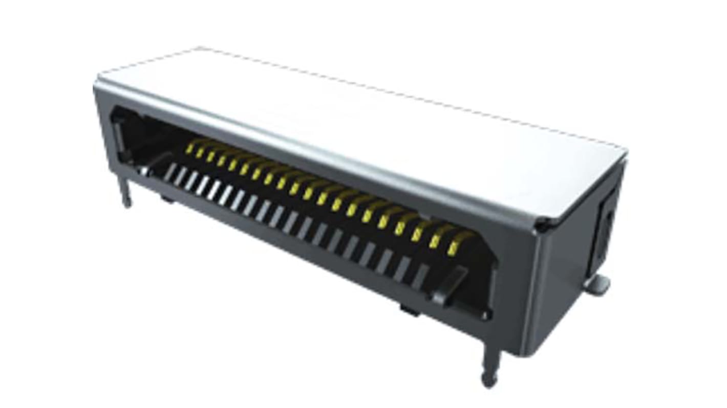 Samtec FCS8 Series Straight Surface Mount PCB Socket, 10-Contact, 1-Row, 0.8mm Pitch, Solder Termination