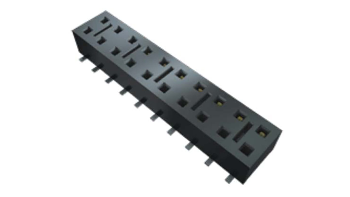 Conector hembra para PCB Samtec serie HLE, de 8 vías en 2 filas, paso 2.54mm, Montaje Superficial, para soldar